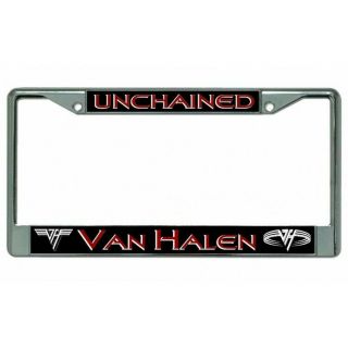 Unchained Van Halen Music Rock Band Logo Chrome License Plate Frame Made In Usa