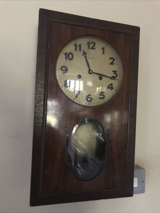 Stunning 1920’s Art Deco 8 Day Chiming Wall Clock.  Ingersoll