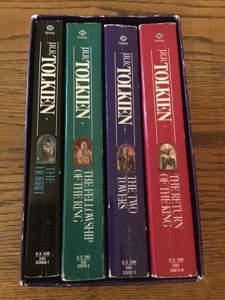 Vintage Jrr Tolkien Lord Of The Rings Del Rey 4 Book Set 70s To 80s Dates