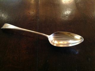 Lovely Antique 18th Century Georgian Heavy Silver Table / Serving Spoon 1792