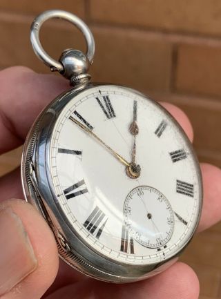 A Gents Early Antique Solid Silver “edinburgh” Fusee Pocket Watch 1876.  Issues