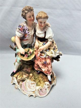 Antique Volkstedt (triebner Ens) Porcelain Germany Courting Couple Fig 1880 