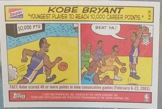 Kobe Bryant 2003 - 04 Topps Bazooka Cartoon Plus Regular Issue Mini