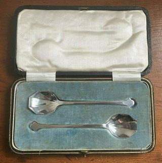 Antique Art Deco Silver Preserve Spoons - C.  R.  Mackintosh Design - 1924