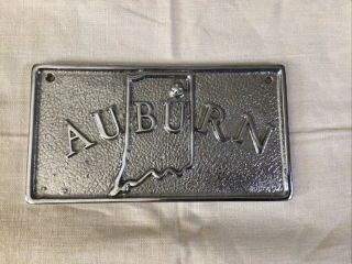 Vintage Cast Aluminum Auburn Indiana Decorative Embossed License Plate