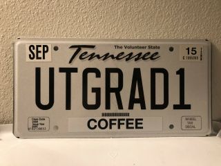 2015 Tennessee Vanity License Plate “utgrad1”