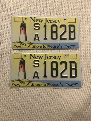 Vintage Jersey License Plate " Shore To Please " Sa182b Pair 2011