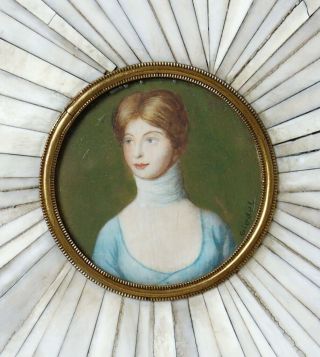 Fine antique 19th century portrait miniature of a Lady 1 2
