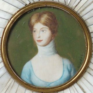 Fine antique 19th century portrait miniature of a Lady 1 3