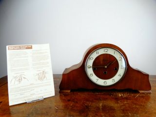 Antique Westminster Chiming Mantel Clock With 8 Day Movement Vintage Retro 1960s