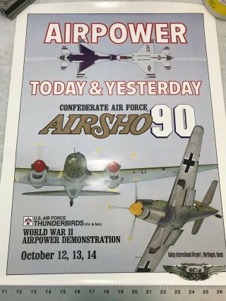 Confederate Air Force Poster Ghost Squadron Caf 1990 Airsho Flyer Air Fiesta Rgv