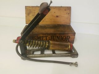 Beautifully Boxed Antique / Vintage Kismet Junior Foot Pump Perfectly