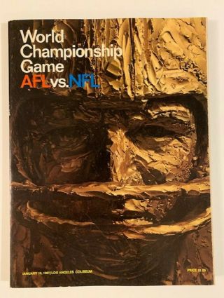 Bowl 1 World Championship Game Afl Vs Nfl Program 1967 Packers Chiefs Nm,
