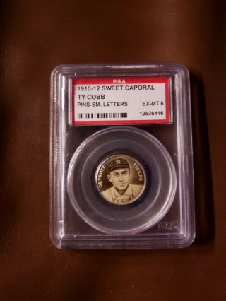 1910 - 1912 Sweet Caporal Ty Cobb Psa 6 Small Letters Very Cool Piece Of History