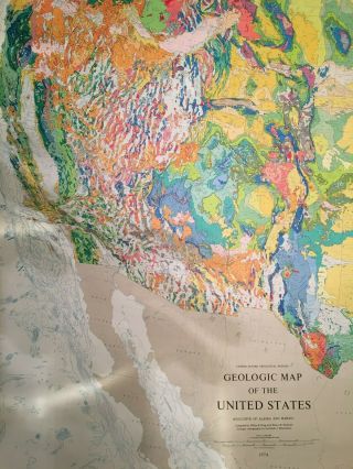 Usgs 1974 Geologic Map Of The United States 1:2.  5m P.  B.  King Never Displayed