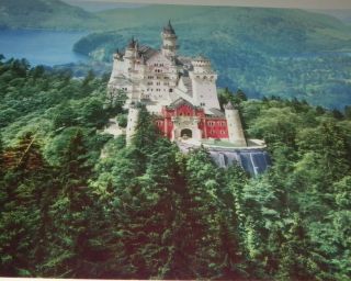 Vintage Pan American Airways Travel Poster Germany Castle Neuschwanstein Poster