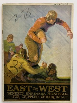 1928 East Vs West All - Star Game Football Program/blue Howell/howard Harpster