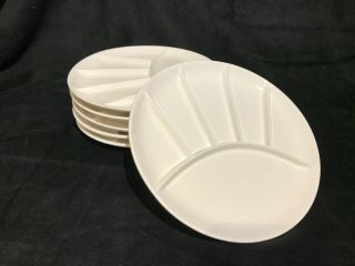 Vintage Fondue Plates Divided To Hold Sauces/condiments Appetizer Sushi Snack