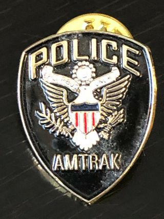 Vintage Collectible Amtrak Police Colorful Metal Pin Back Lapel Pin Hat Pin
