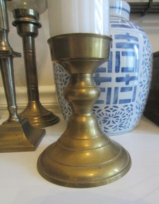 Vintage Solid Brass Candle Holder Holds Pillar Candle