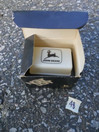 Vintage John Deere Night Light White Plastic Plug In Black Jd Logo W Box