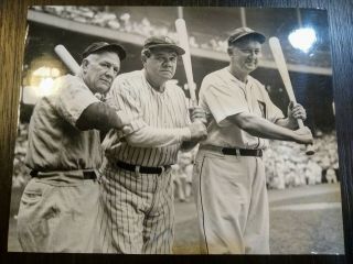 1941 Babe Ruth Ty Cobb Tris Speaker (outfielder Trio) Type 1 Photo