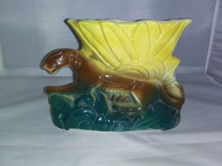 Vintage Mccoy Brown Panther Flower Vase