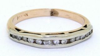 Antique Platinum/14k Yg 0.  25ct Diamond Wedding Band Ring Size 4.  5