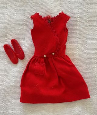 Vintage Barbie Skipper “red Sensation” 1901 Dress From The 1960’s
