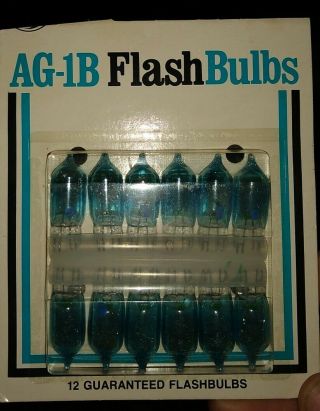 Vintage Ge General Electric Ag 1b Blue Flash Bulbs 12 Pack Old Stock