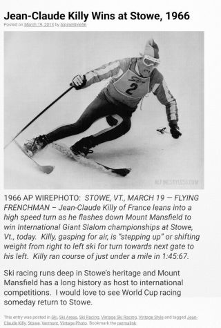 Ski Racing Bib From 1966 International Giant Slalom Championships Stowe Vermont