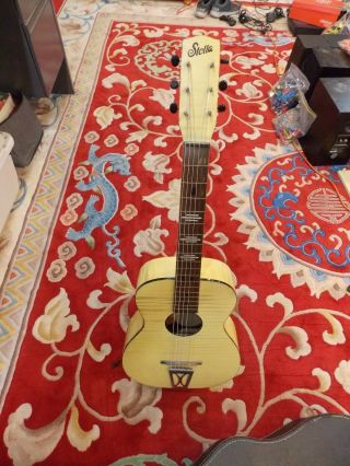 Vintage Stella Parlor Blues Acoustic Guitar 36 " Overall 16 - 5/16 " Fretboard Case