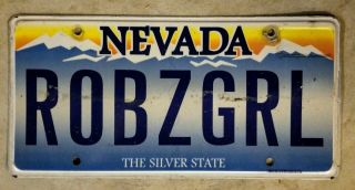 Nevada Vanity License Plate Robzgrl Rob 