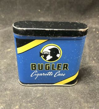 Vintage Bugler Cigarette Case Tin Blue J14/15