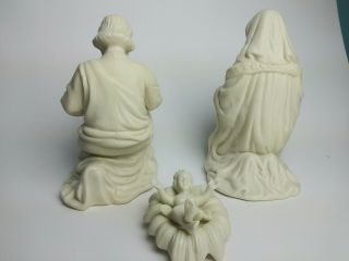 Vintage Jade Porcelain 3 piece Nativity Set Mary Joseph Jesus Christmas Bon Ton 3