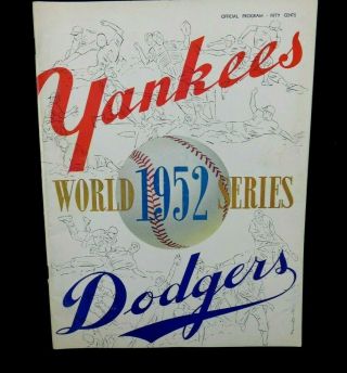 1952 World Series Game 3 - 4 Or 5 Program - Ny Yankees Vs Brooklyn Dodgers