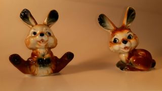 Ardco Bunny Rabbits Vintage Pair Reddish Brown Easter Decor Big Ears