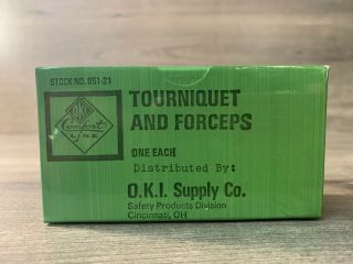 Vintage First Aid O.  K.  I.  Supply Co Tourniquet And Forceps,  Nib