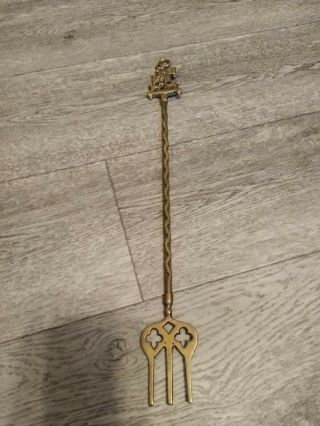 Vintage Brass Fox Hunting Horse Toasting Fork