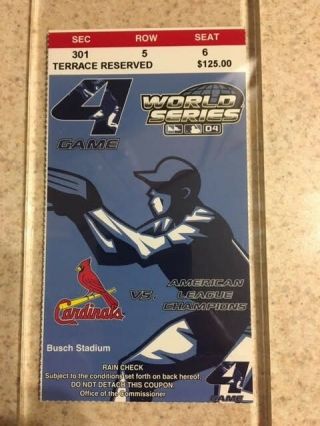 2004 World Series Ticket Stub - Red Sox Vs.  Rockies Game 4