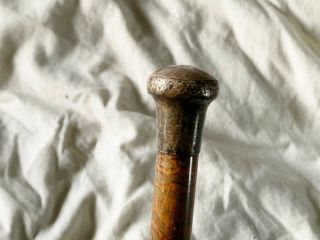 Vintage / Antique Solid Silver Topped Walking Stick Cane