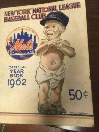 1962 York Mets Official Yearbook Inaugural Year Minor Wear.