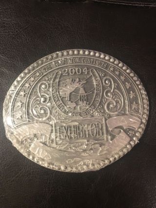 2004 Houston Livestock Show & Rodeo Exhibitor Medal Belt Buckle - Vintage