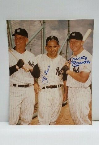 Mickey Mantle Yogi Berra Roger Maris 8x10 Signed Mantle/berra Yankees Hof