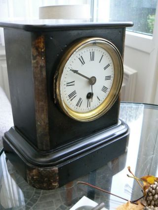 Antique Victorian French Slate Mantle Clock