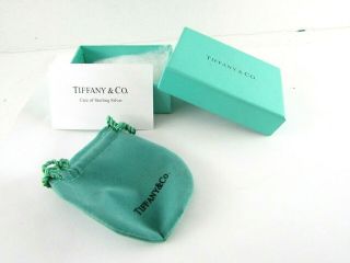 Vintage Tiffany & Co.  Small Empty Box With Card,  Cotton Pad And Pouch