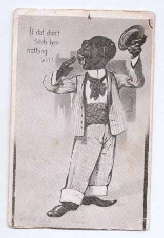 Vintage Black Americana Postcard,  Stamped,  C447