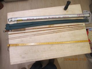 Vintage Heddon 8 Fly Rod 9’foot Long Split Bamboo