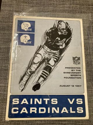 Orleans Saints Vs Cardinals 1967 Program And Dome Newspaper Clipping