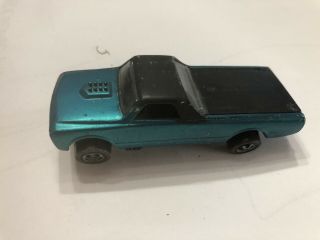 Vintage Hot Wheels Car Redline 1968 Custom Fleetside Blue Green Teal Mattel
